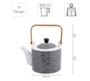 Coffret Théière 800 ml + 4 tasses Noir/Blanc TDS