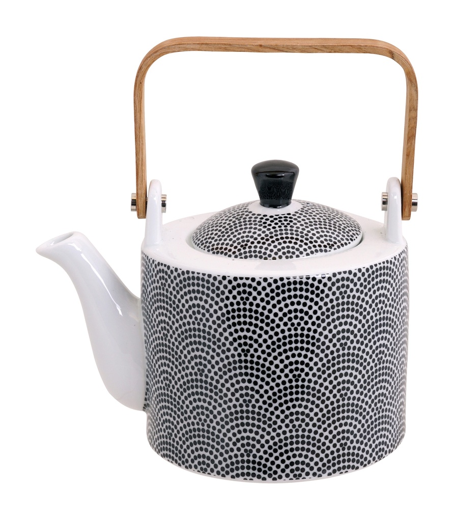 Coffret Théière 800 ml + 4 tasses Noir/Blanc TDS
