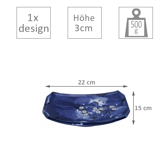 Sakura Bleu 3 pcs Suchi set TDS 
