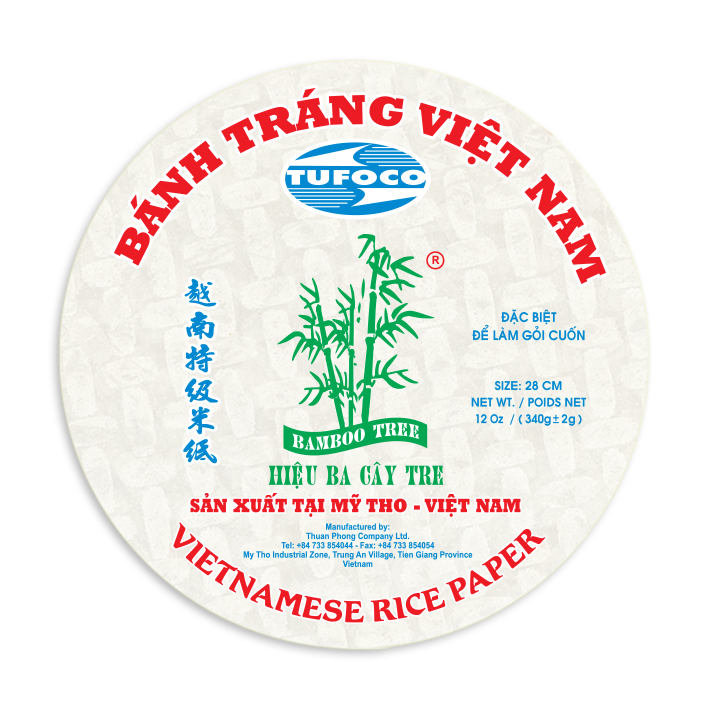 Rice Paper 28Cm.(Springroll) S 340 Gr  BAMBOO TREE