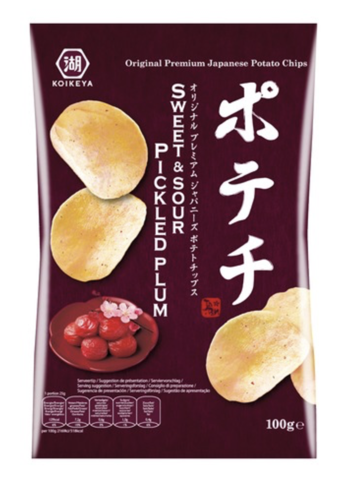 [CS2020-220] Chips Pommes de Terre Goût Prune Salée 100 Gr KOIKEYA