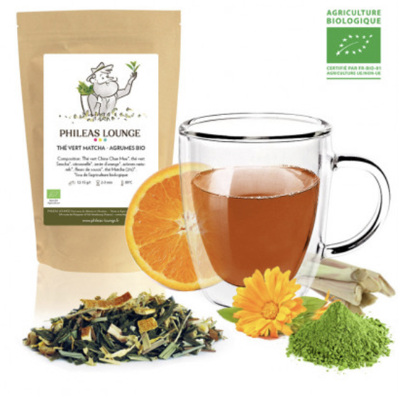 [BL2013-134] Thé Vert Matcha Agrumes 100 Gr PHILEAS LOUNGE