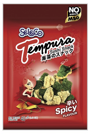 [CS2020-133] Chips d'Algues Tempura Épicés sans Glutamate 40 Gr SELECO