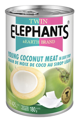 Jeune Noix de Coco au Sirop Léger 425 Gr TWIN ELEPHANTS