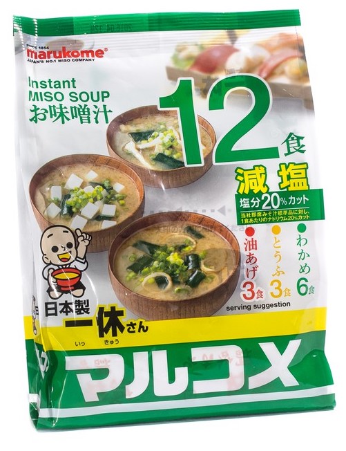 Instant Miso Soup 258 Gr (12 Packs) MARUKOME