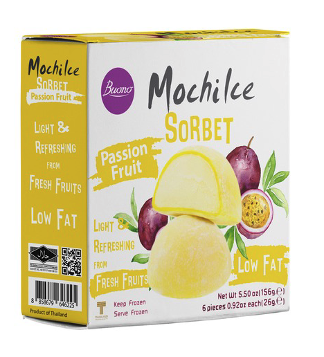 Mochi Ice with Fruit De La Passion Flavour Sorbet 156 Gr BUONO