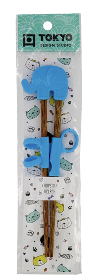 [NF2020-089] Children Chopsticks Elephant Blue (20cm.) TDS