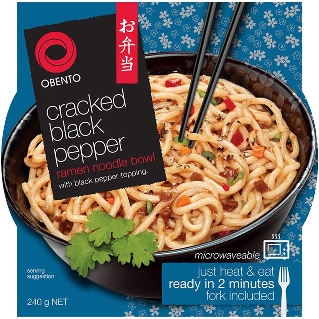 [RNF2018-398] CRACKED BLACK PEPPER RAMEN NOODLE BOWL 240 Gr OBENTO