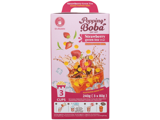 Popping Boba Drink Strawberry Mango 240 Gr O'S BUBBLE